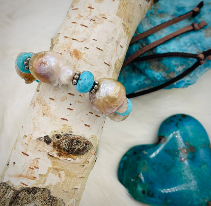 Pearls On Leather Bracelet