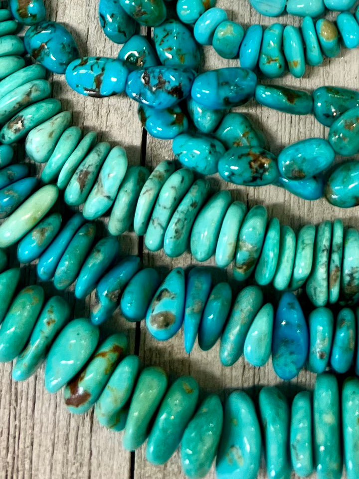 Close up of the matrix in the  Sonoran and Alacran turquoise bead box. Available only from Rockstar Cowgirl online or in store in Cody, Wyoming.