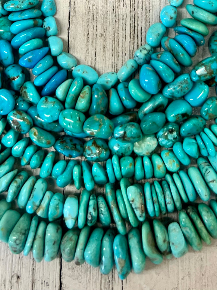 Close up of the matrix in the  Sonoran and Alacran turquoise bead box. Available only from Rockstar Cowgirl online or in store in Cody, Wyoming.