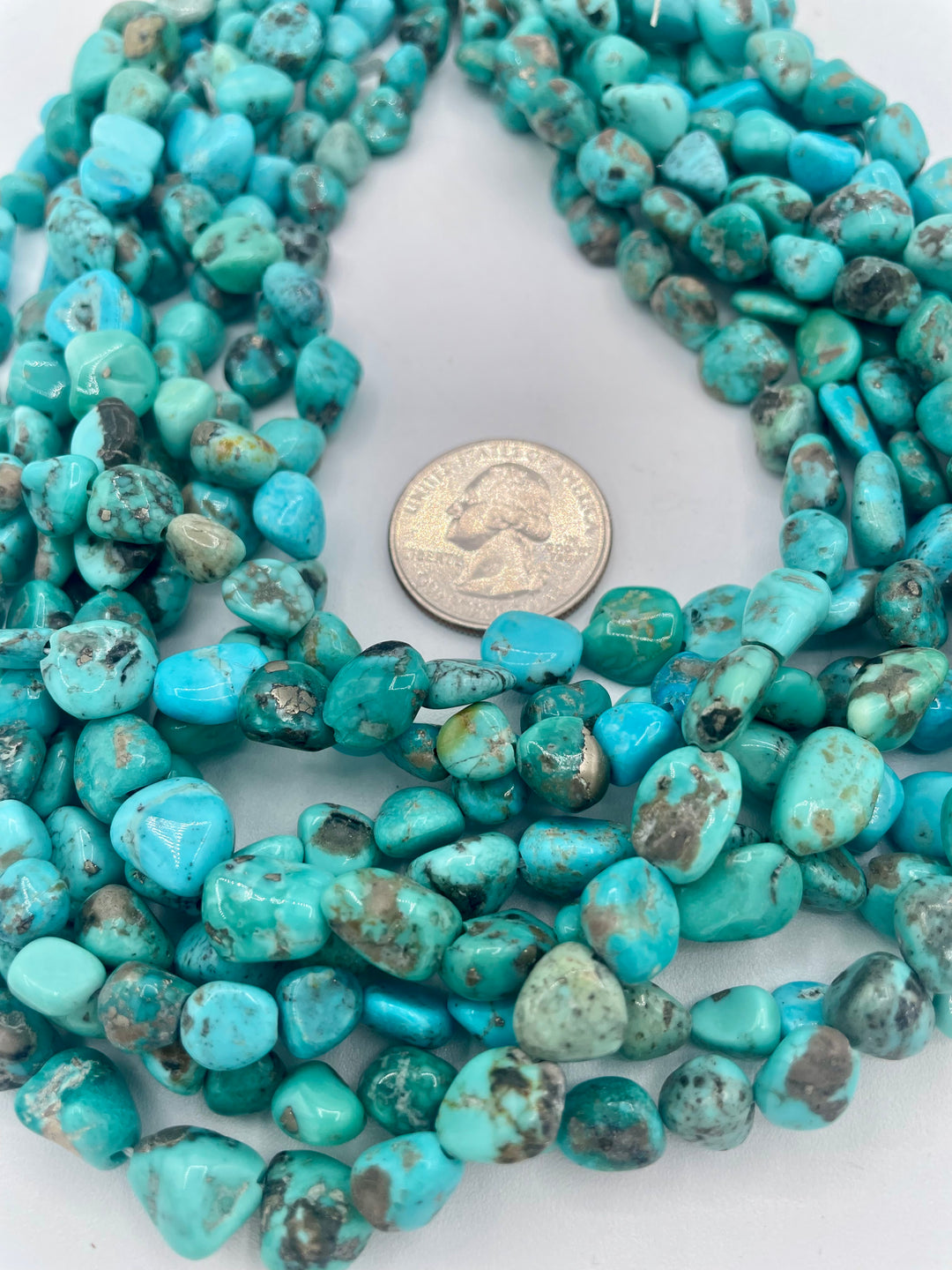 Campitos Turquoise nuggets 8 strands 129 grams