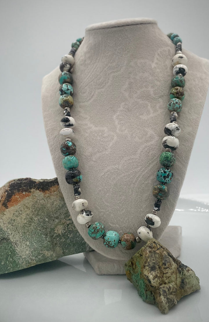 Natural Turquoise (No Stabilization) & White Buffalo