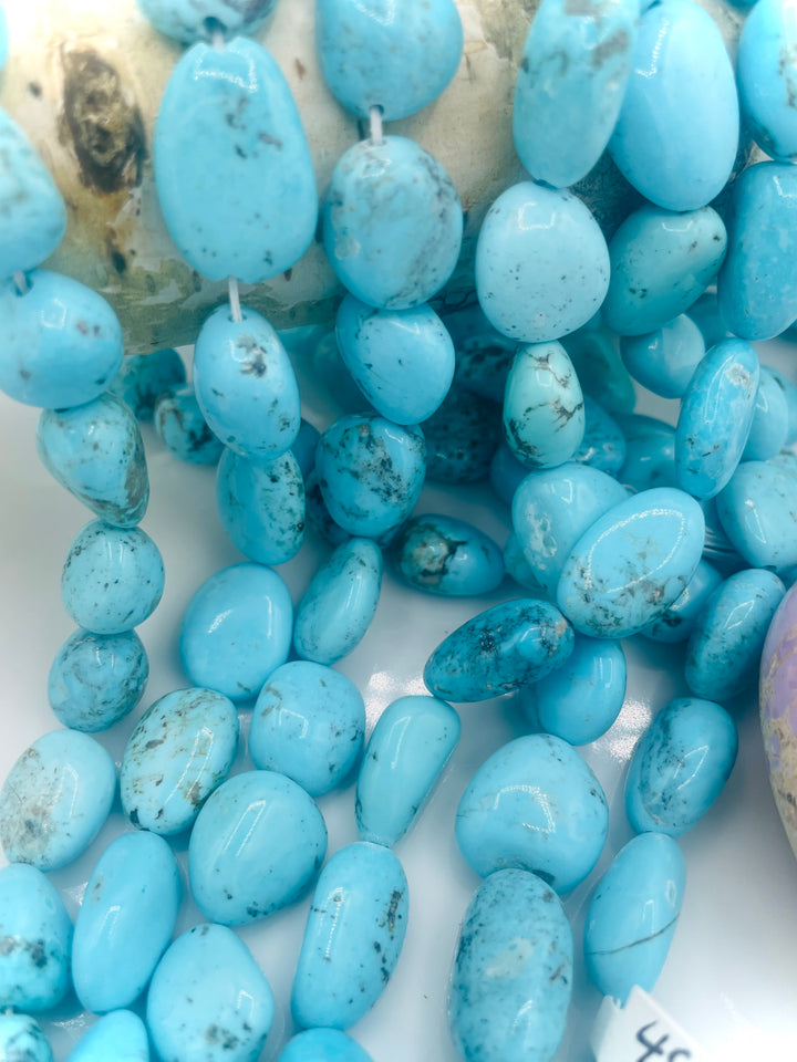 Campitos turquoise nuggets 16 inch bead strand. Available only from Rockstar Cowgirl online or in store in Cody, Wyoming.