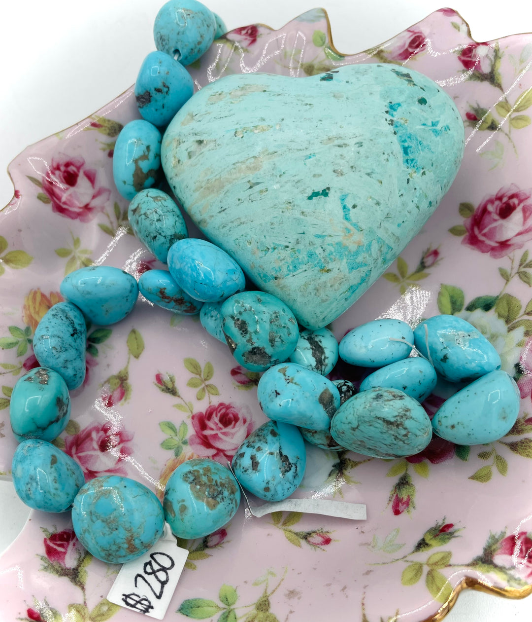 Campitos turquoise nuggets 16 inch bead strand. Available only from Rockstar Cowgirl online or in store in Cody, Wyoming.