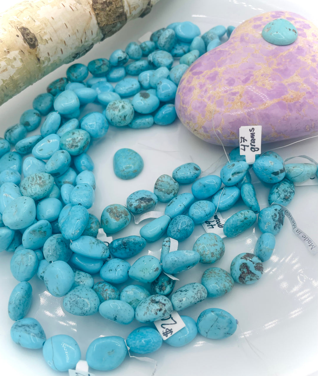 Campitos turquoise nuggets 16 inch bead strand. Available only from Rockstar Cowgirl online or in store in Cody, Wyoming.