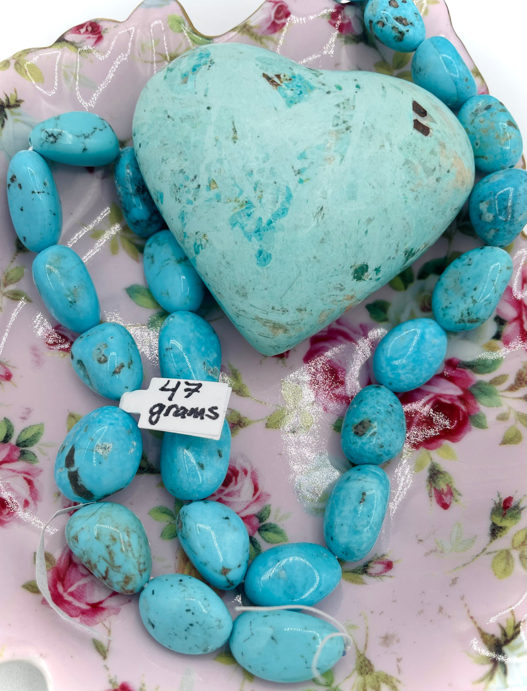 Campitos turquoise nuggets 16 inch bead strand. Available only from Rockstar Cowgirl online or in store in Cody, Wyoming.