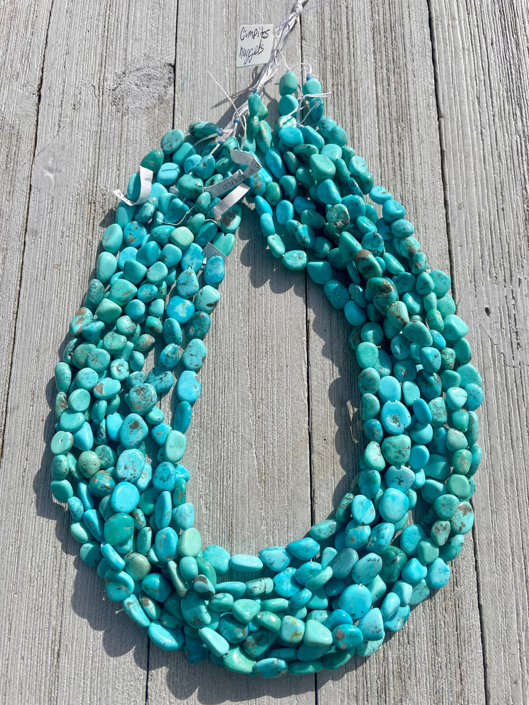 Campitos turquoise nuggets 8 strands 191 grams