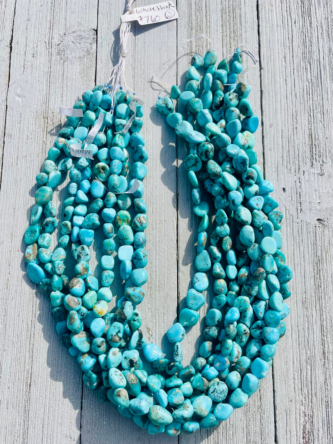 Campitos Turquoise nuggets 8 strands 129 grams
