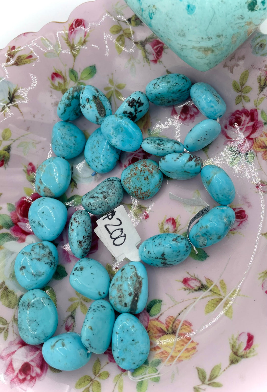 Campitos turquoise nuggets 16 inch bead strand. Available only from Rockstar Cowgirl online or in store in Cody, Wyoming.
