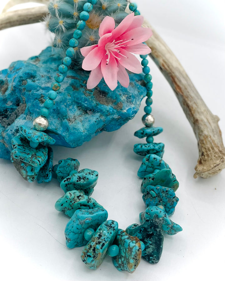 Turquoise & Hammered Sterling (146 grams)