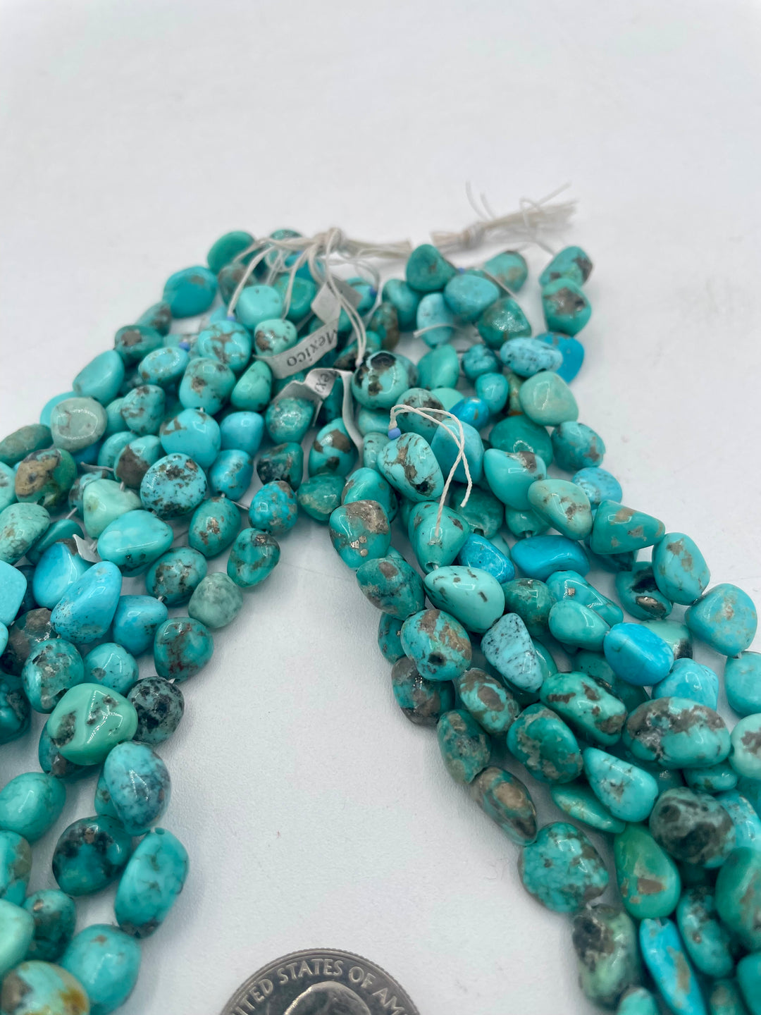 Campitos Turquoise nuggets 8 strands 129 grams