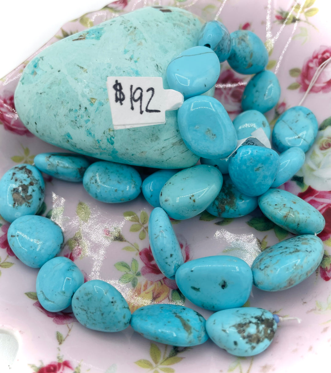 Campitos turquoise nuggets 16 inch bead strand. Available only from Rockstar Cowgirl online or in store in Cody, Wyoming.
