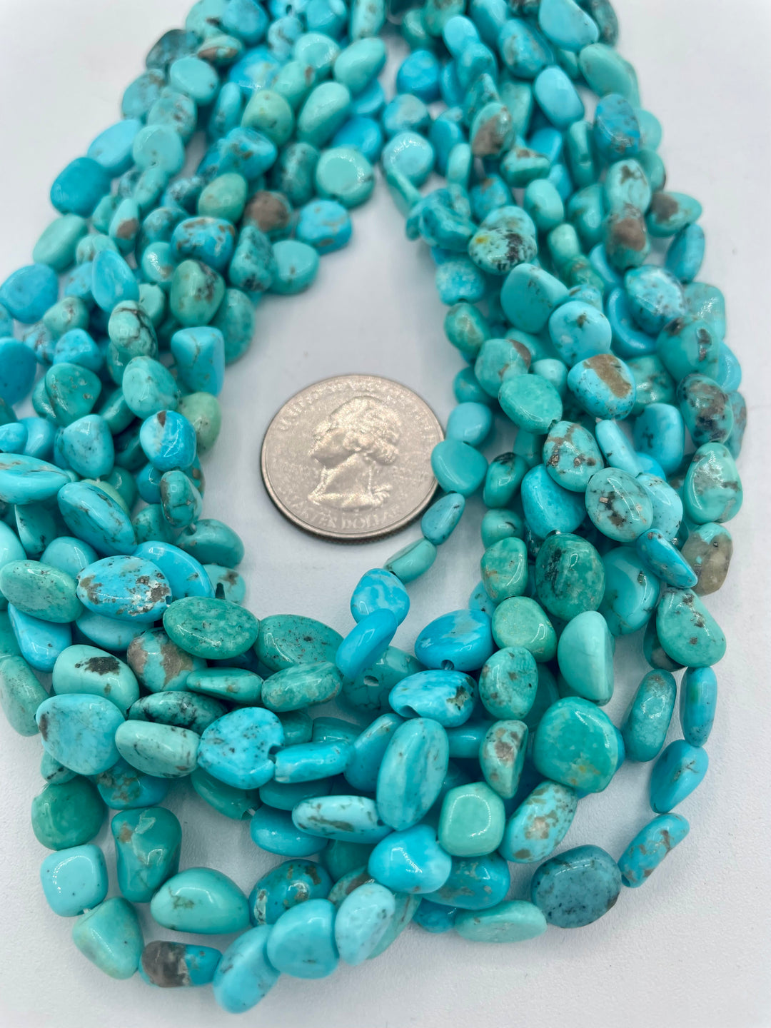 Campitos turquoise nuggets 8 strands 191 grams