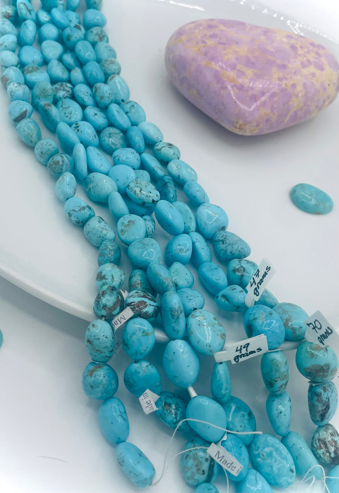 Campitos turquoise nuggets 16 inch bead strand. Available only from Rockstar Cowgirl online or in store in Cody, Wyoming.