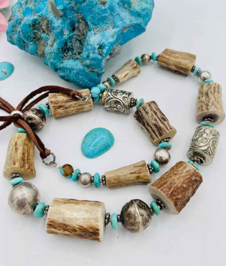 Antler & Turquoise Hatband