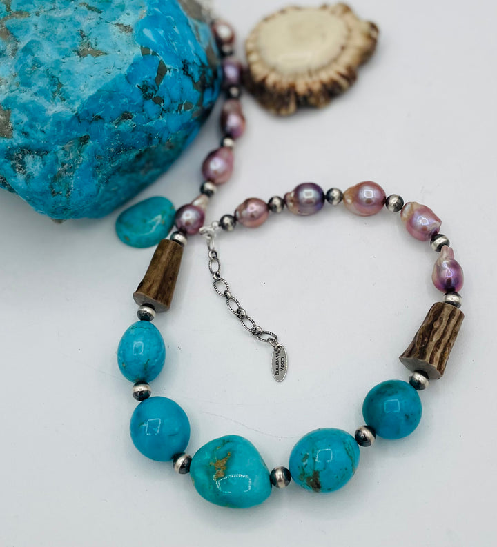 Kingman Turquoise & Pearls