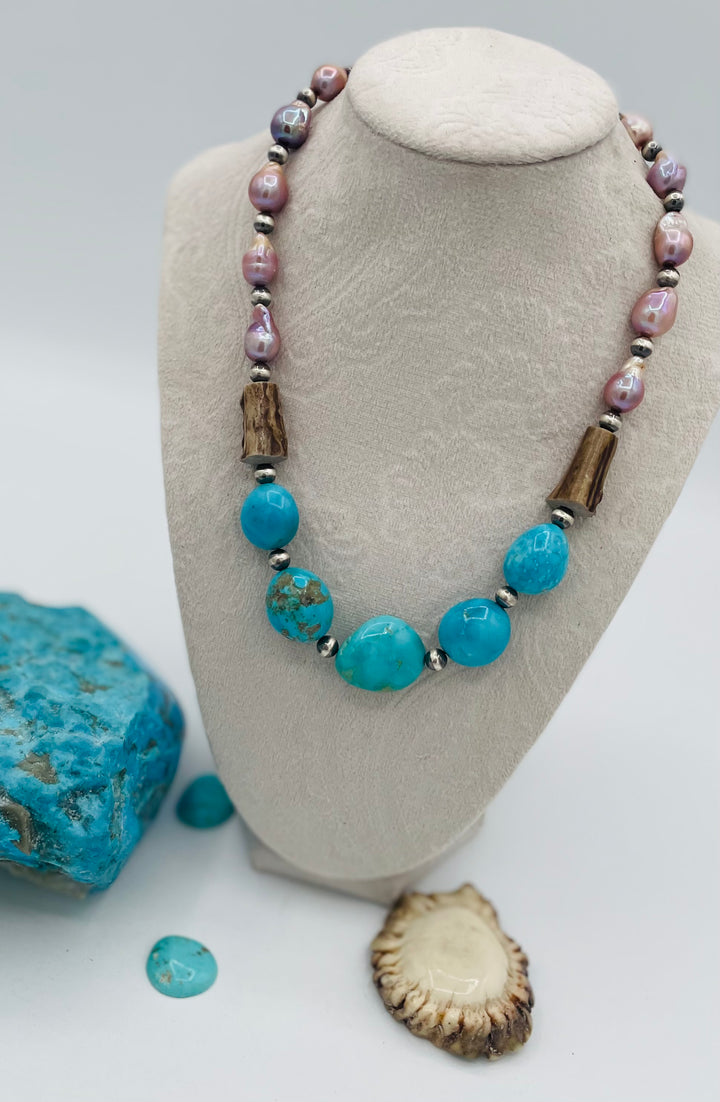 Kingman Turquoise & Pearls